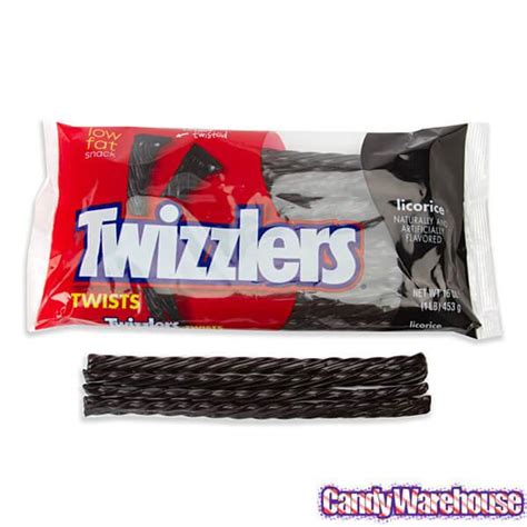 Twizzlers Black Licorice Twists: 16-Ounce Bag | Candy Warehouse