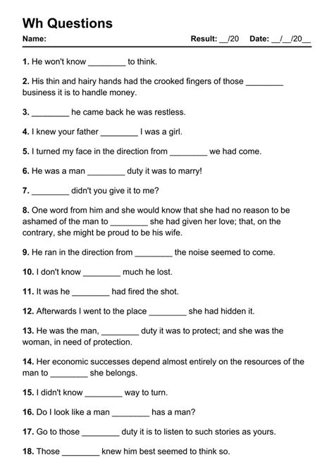 101 Wh Questions Pdf Worksheets With Answers 2032 Exercises Grammarism