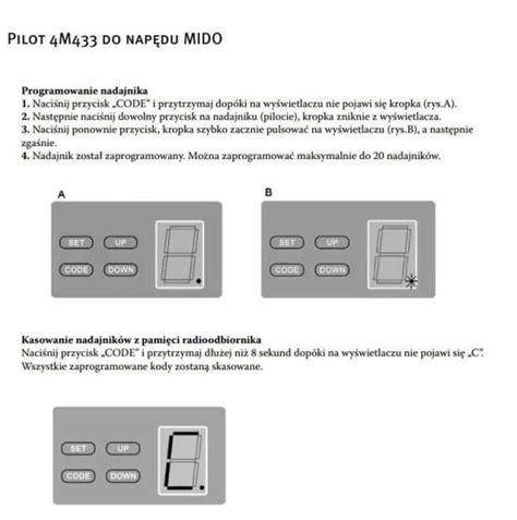 Jak zaprogramować pilot MIDO Wiśniowski STER TRONIC