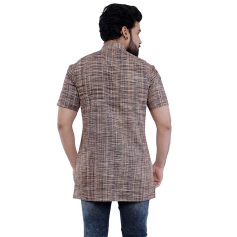 Men S Indian Khadi Short Kurta Etsy