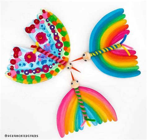 Tropical rainbow bird craft for kids, with free craft printable! - Ocean Child Crafts