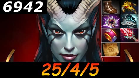 Dota 2 Queen Of Pain 6942 Mmr 25 4 5 Kills Deaths Assists Ranked Full Gameplay Youtube