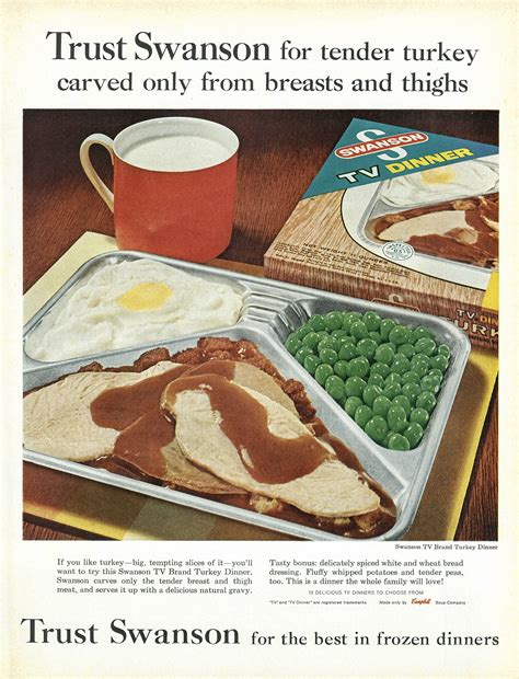 Swanson TV Dinner (1962) : r/vintageads