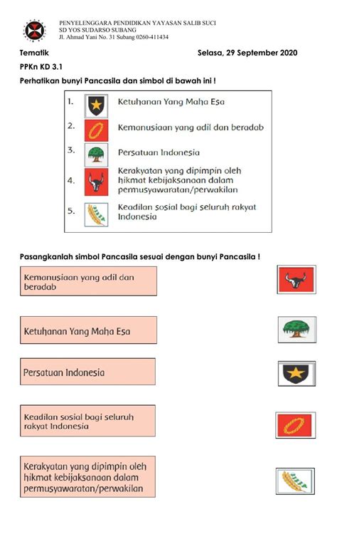 Mengenal Simbol Pancasila Worksheet Artofit