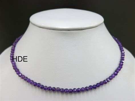 Amethyst Halskette Kugel Facettiert 4 Mm 48 Cm