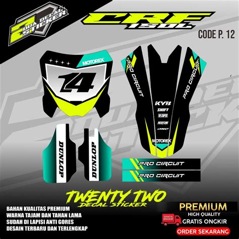 Jual Stiker Papan Nomor Crf Kx Ktm Yz Klx Gordon Request