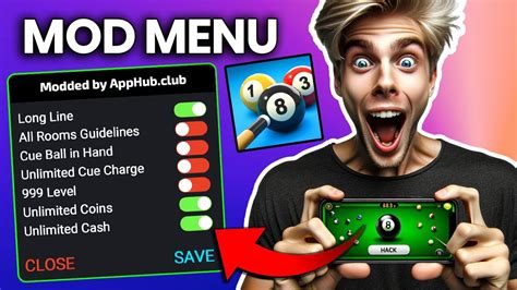 8 BALL POOL MOD MENU Dinero Infinito Líneas Largas Nivel 999