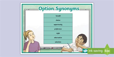 Option Synonyms Word Mat Hecho Por Educadores Twinkl