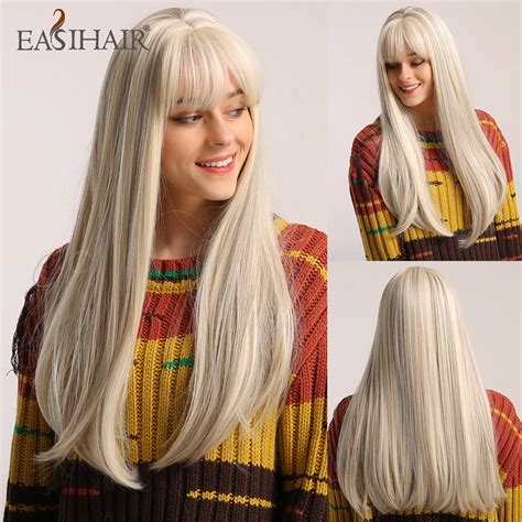 Perruque Postiche Wig Lc Perruque Synth Tique Longue Et Lisse