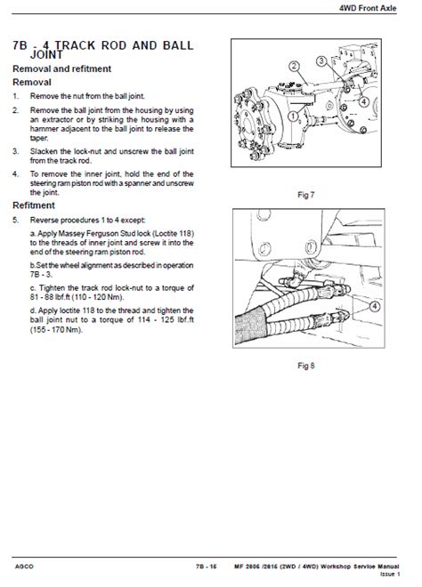 Massey Ferguson 2605 2615 Tractor Service Manual