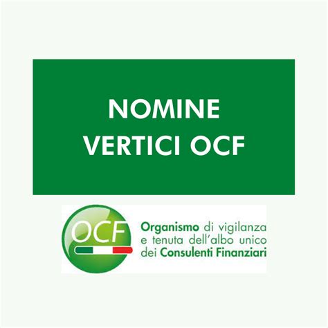 Le Nomine Dei Nuovi Vertici Ocf Anasf