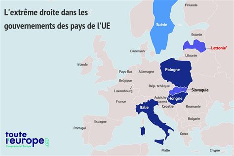 Carte Quels sont les pays d Europe gouvernés par l extrême droite