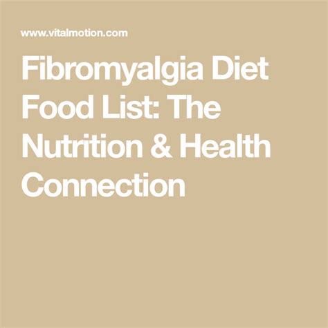 Printable Fibromyalgia Diet Food List