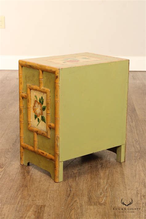 Vintage Faux Bamboo Paint Decorated Low Two-Door Cabinet – Bucks County Estate Traders