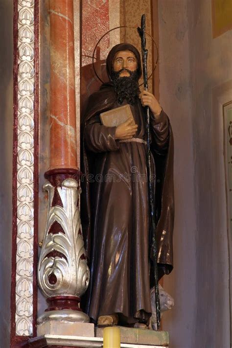 Saint Anthony The Great Statue On The Altar Of Saint Joseph In The