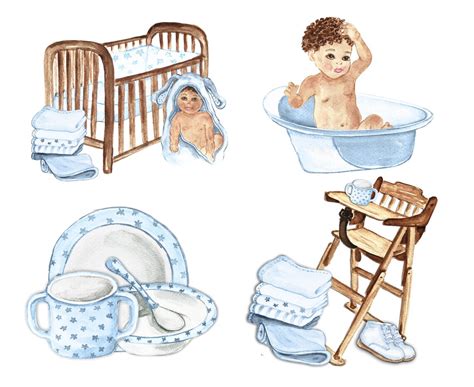 Shower Baby Clip Art African American Baby Watercolor Baby Boy Clipart ...