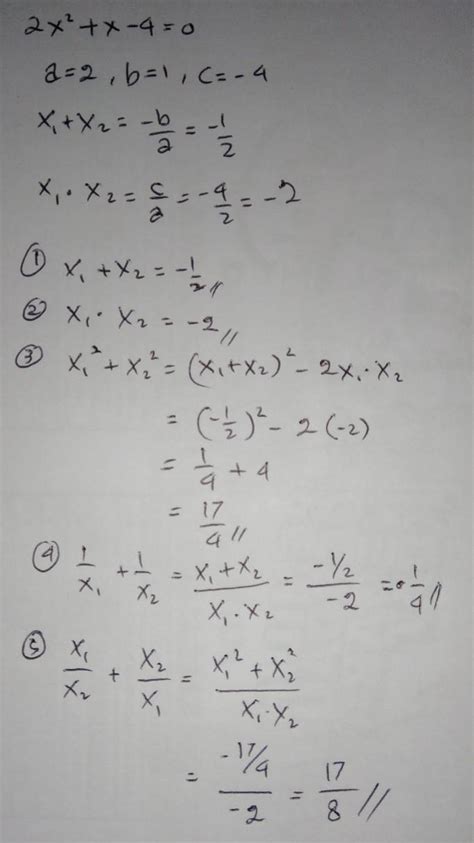 Rumus Dari Jumlah Hasil Akar Akar Persamaan Kuadrat Adalah