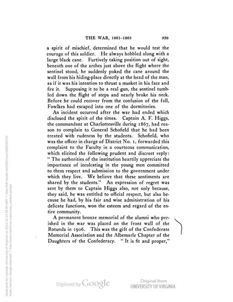 Union Occupation of the University of Virginia; an excerpt from History of the University of ...