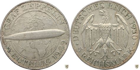 Deutsches Reich Reichsmark F Weltflug Der Graf Zeppelin