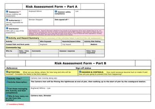 Risk Assessment Form Draft Ppt