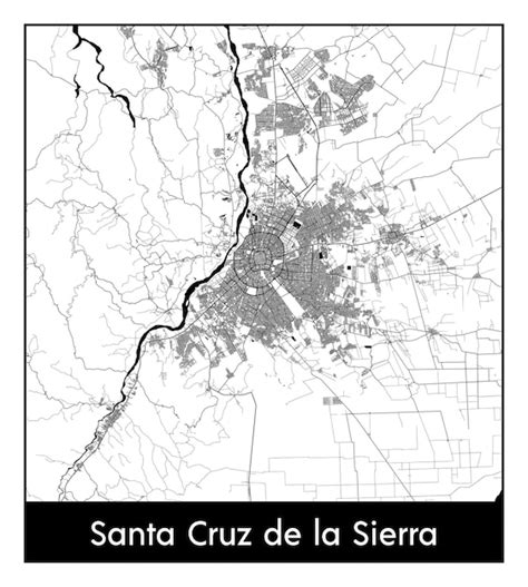 Premium Vector Minimal City Map Of Santa Cruz De La Sierra Bolivia