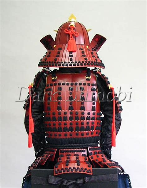 Armadura Samurai Yoroi Red Black Armor Escala Real Armadura