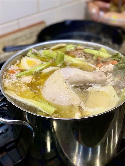 Homemade Chicken Broth Lemony Thyme