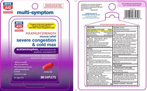 Mucus Relief Severe Congestion And Cold Max Maximum Strength Rite Aid