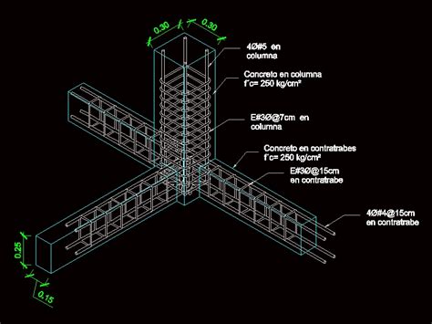 Expedientes Tecnicos Y Perfiles De Proyectos Detalle Isometrico Viga Columna Concreto Armado