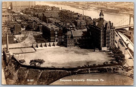 Vtg Pittsburgh Pennsylvania PA Duquesne University View RPPC Repro