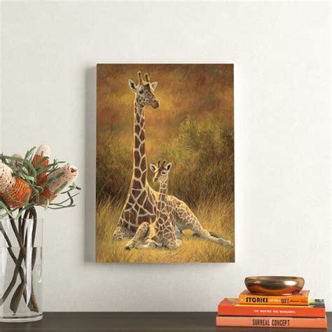 Langley Street Mother And Son Giraffe By Lucie Bilodeau Painting On