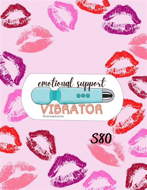 Emotional Support Vibrator Erotic Vinyl Sticker Aesthetic Stickers Sexy Die Cut Stickers