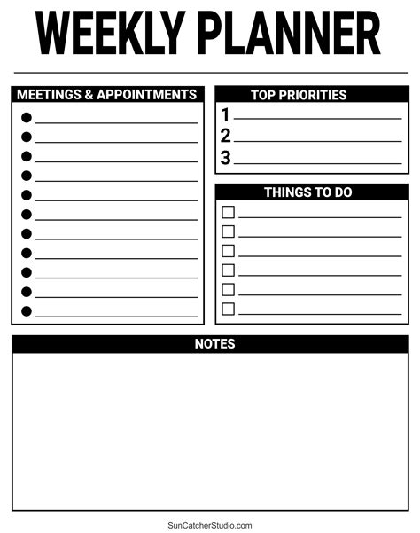 Free Printable Weekly Planner Templates Pdf Diy Projects Patterns