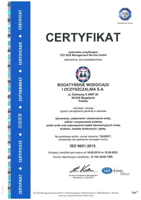 Certyfikat ISO