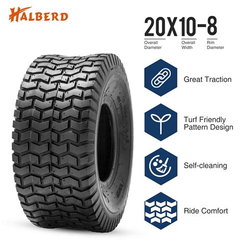 20x10.00-8 Lawn Mower Tires 4PR Heavy Duty 20x10x8 Garden Tractor ...