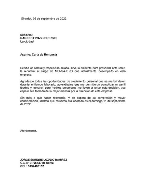 Carta De Renuncia Nuevadocx