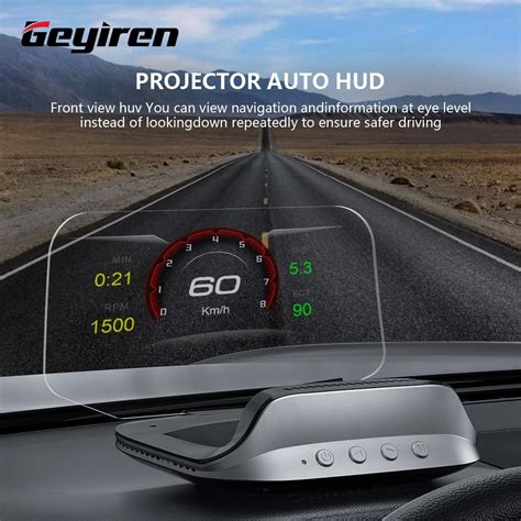 C Head Up Display Araba H Z G Stergesi Obd Eobd Gps Hud Saat Cam