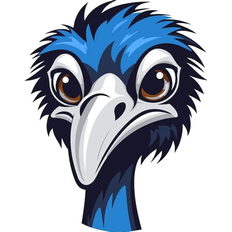 Cartoon illustration of an emus head perfect for logo design or ...