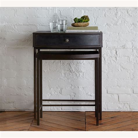 Pottery Barn Woodrow Metal Nesting Nightstand - AptDeco