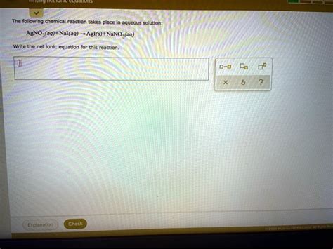 Solved The Following Chemical Reaction Takes Place Aqueous Solution