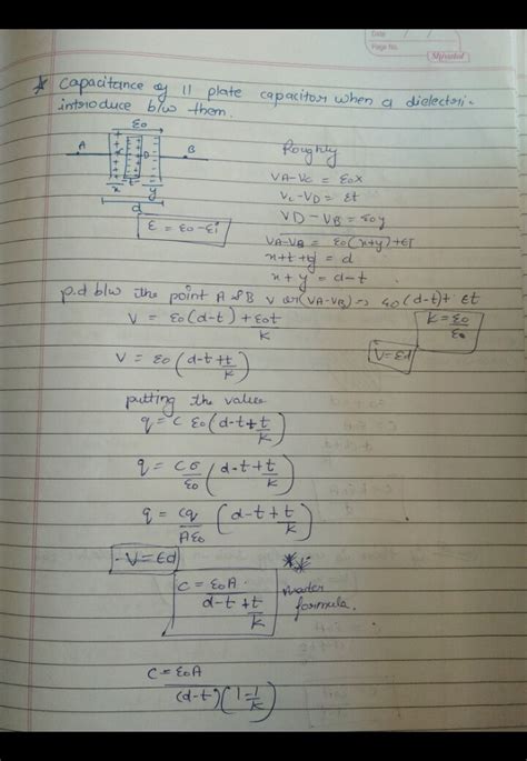 Derive an expression for capacitance of a parallel plate capacitor when ...