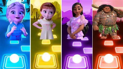 Baby Elsa Vs Baby Anna Vs Encanto Isabela Vs Maui Tiles Hop Frozen