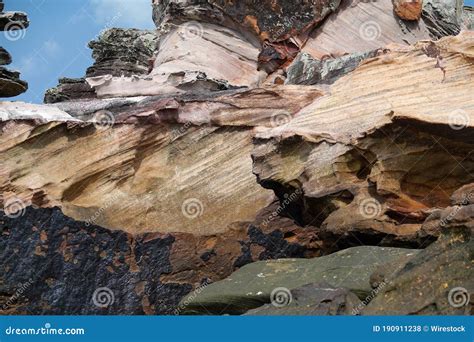 Sedimentary Rock with Cross-bedding in Phi Phi Islands, Thailand Stock Photo - Image of cliff ...