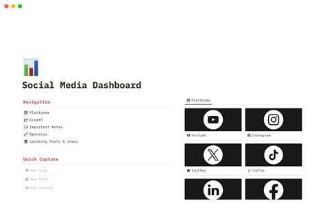 Social Media Dashboard Template Notion Marketplace