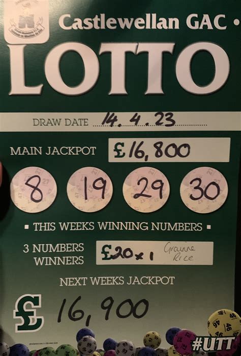 Castlewellan Gac On Twitter Lotto News N This Weeks Numbers