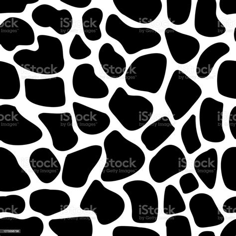 Vector Seamless Spotted Pattern Black Spots Of Various Shapes On A