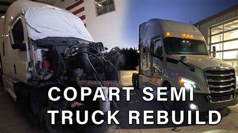 Copart Semi Truck Rebuild Timelapse 2019 Salvage Freightliner Cascadia