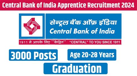 Central Bank Of India Apprentice Recruitment Post