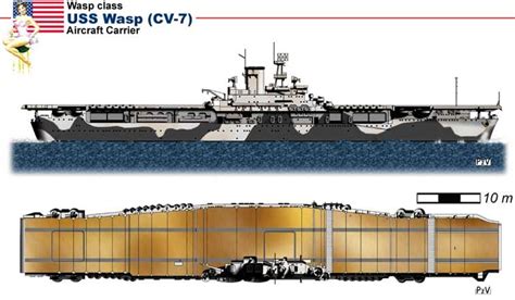 Aircraft-Carrier USS Wasp (CV7) | Aircraft carrier, Aircraft, Wasp