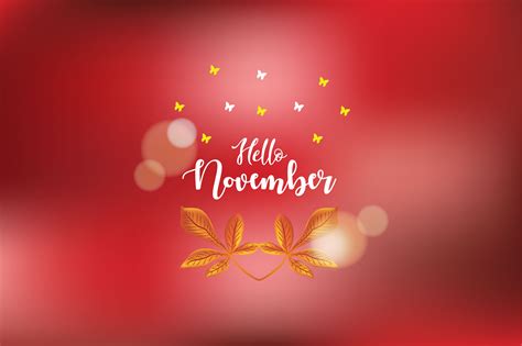 Hello November with Butterfly Graphic by Aradevi · Creative Fabrica